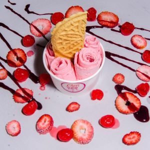 Roll de fresas cereza